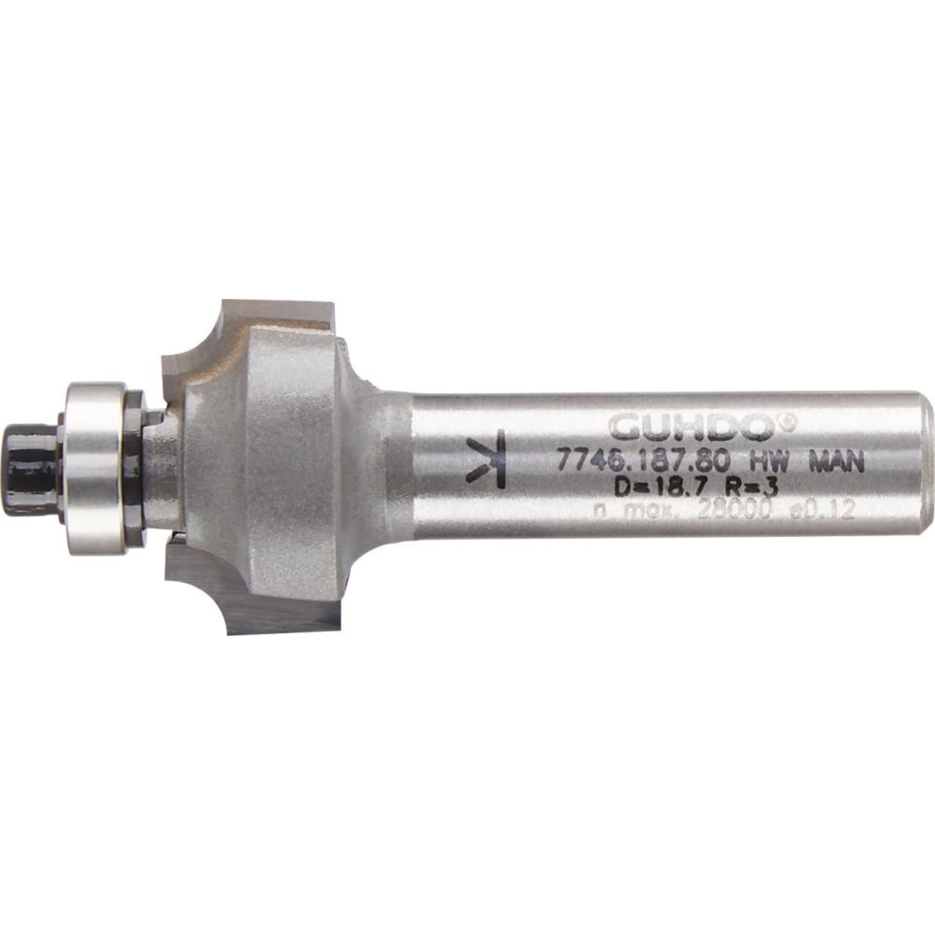 HW-Viertelstabfräser Z2 S8 D22,2 R4,8 d9,5