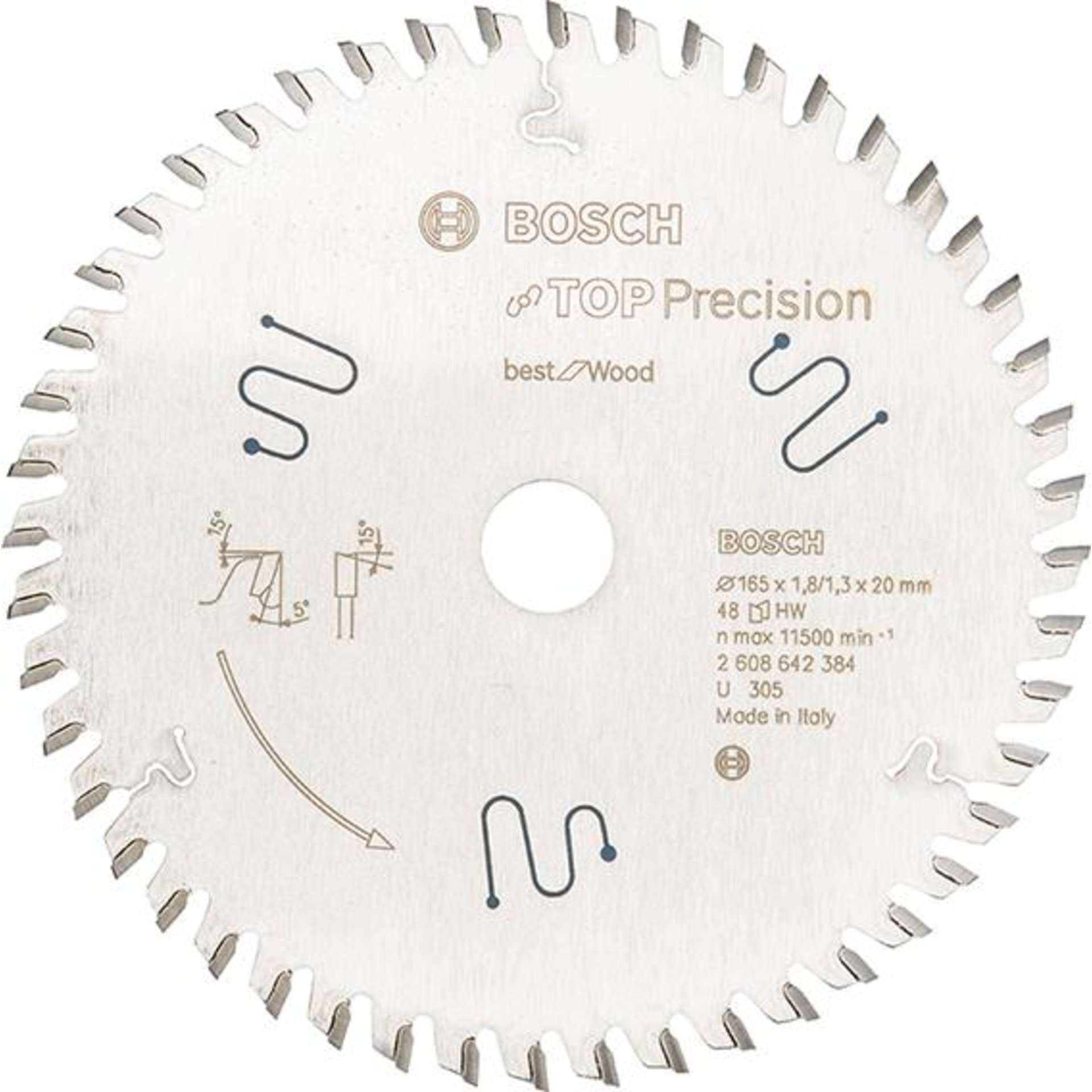 HM-Kreissägeblatt 165x1,8x20mm 48Z W Bosch VE à 1 Stück Top Precision Best f Wood