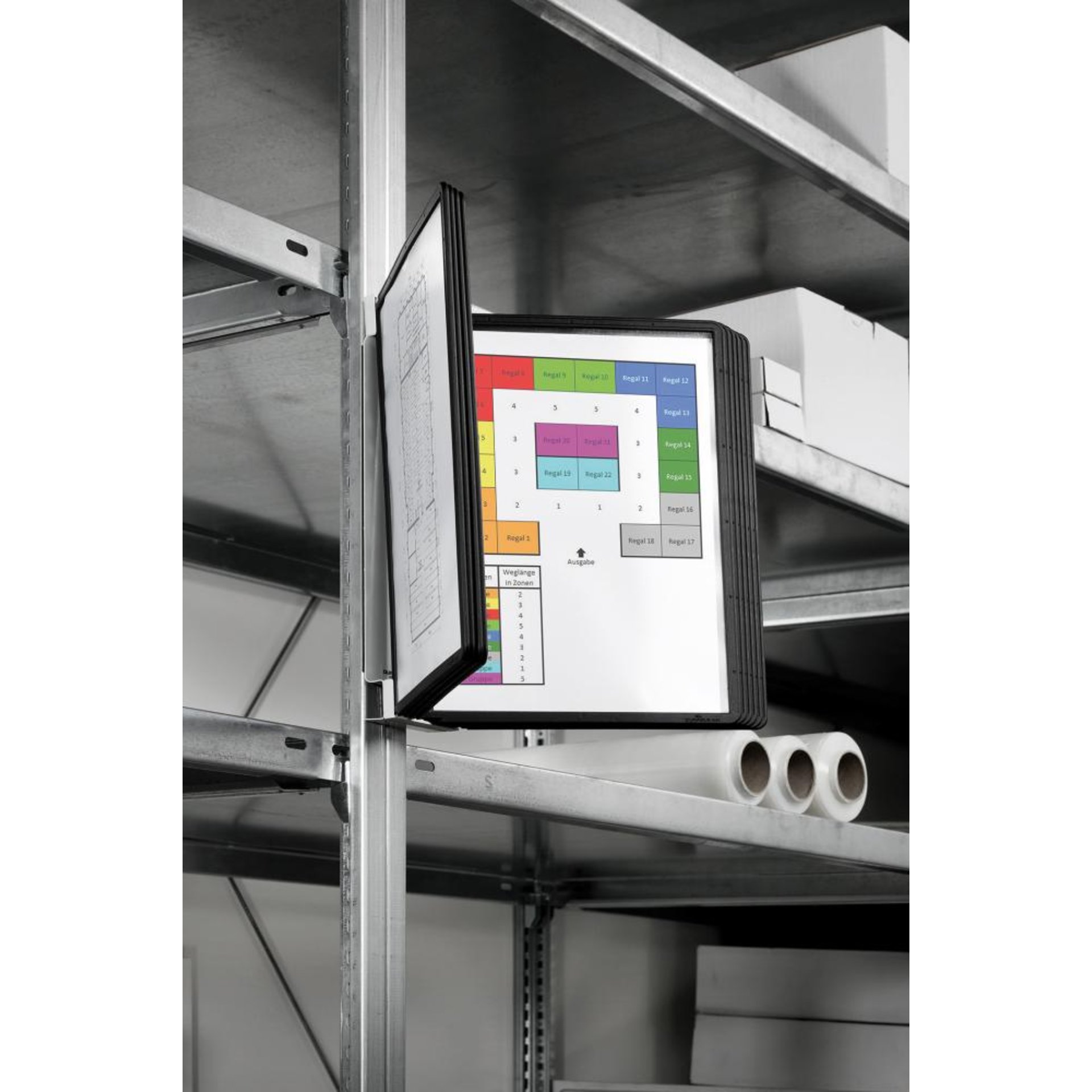 Sichttafelsystem magnetischer Wandhalter 10 Sichttafeln A4.