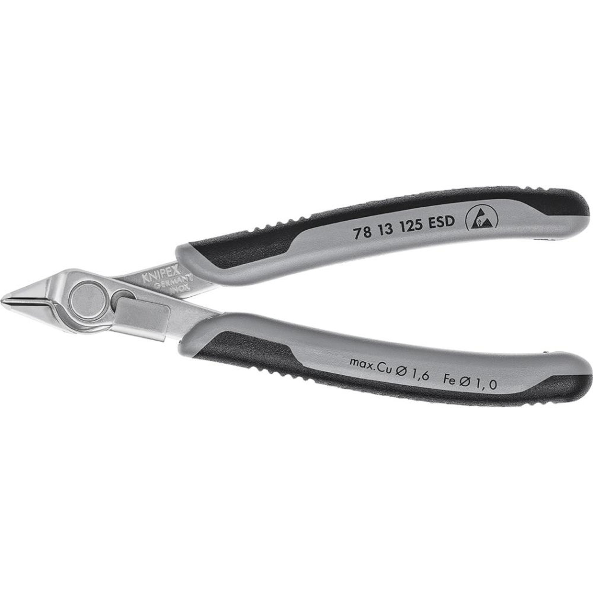 Seitenschneider Elektronik ESD V2A mit Drahtklemme 125mm KNIPEX