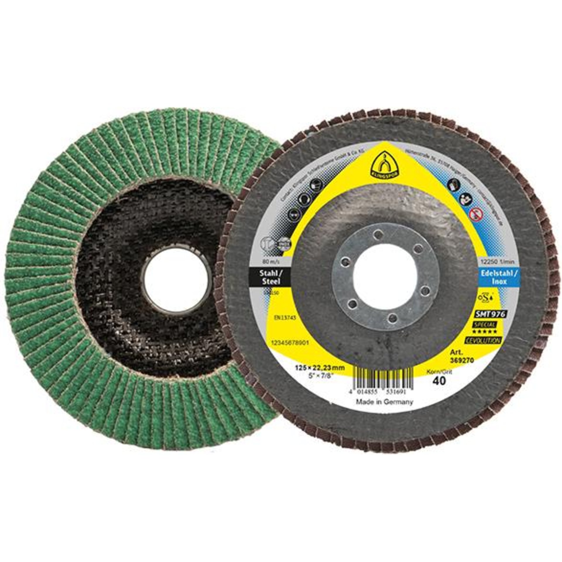 Fächerschleifsch. SMT 976125x22,23mm gewölbt K40 Keramikkorund K40 Klingspor