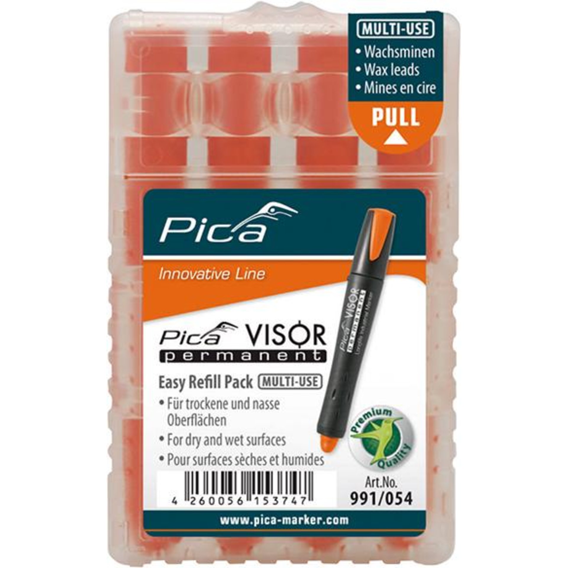 Minen-Set für Permanentmarker VISOR Industrial orange Pica