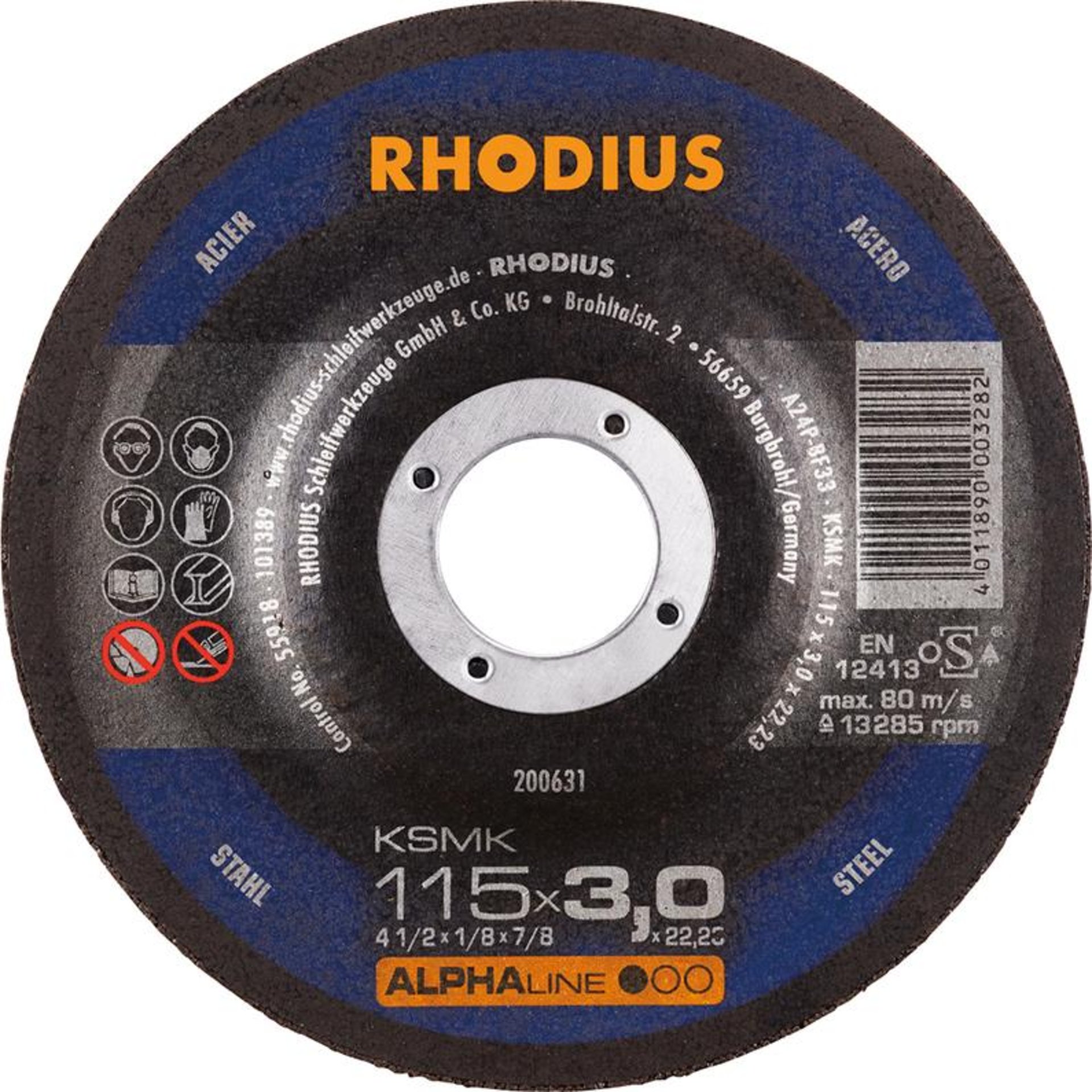 Trennscheibe KSMK 125 x 3,0mm gekr. Rhodius