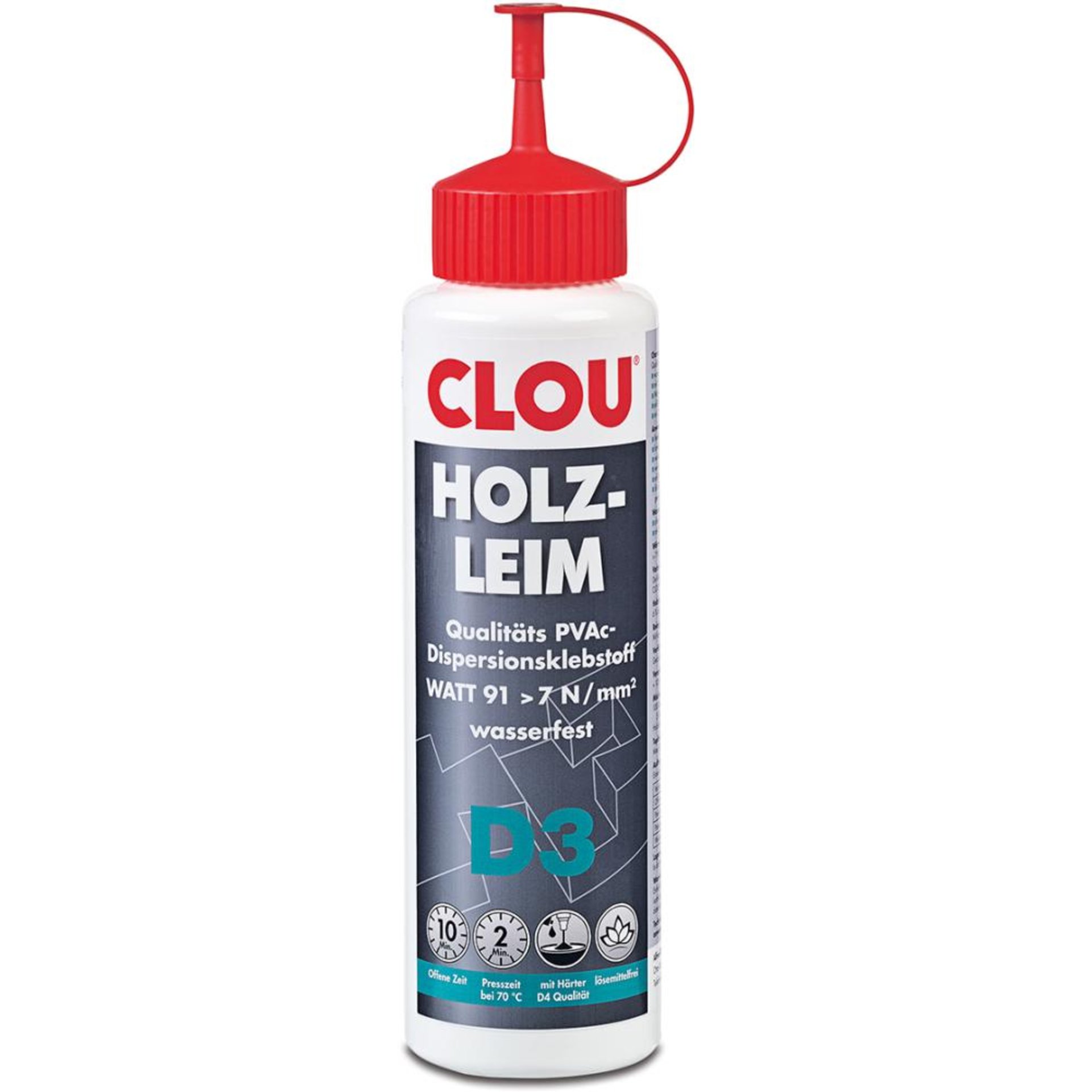 CLOU Holzleim D3 0,75 kg PVAc-Holzleim Wärmebeständigkeit WATT91