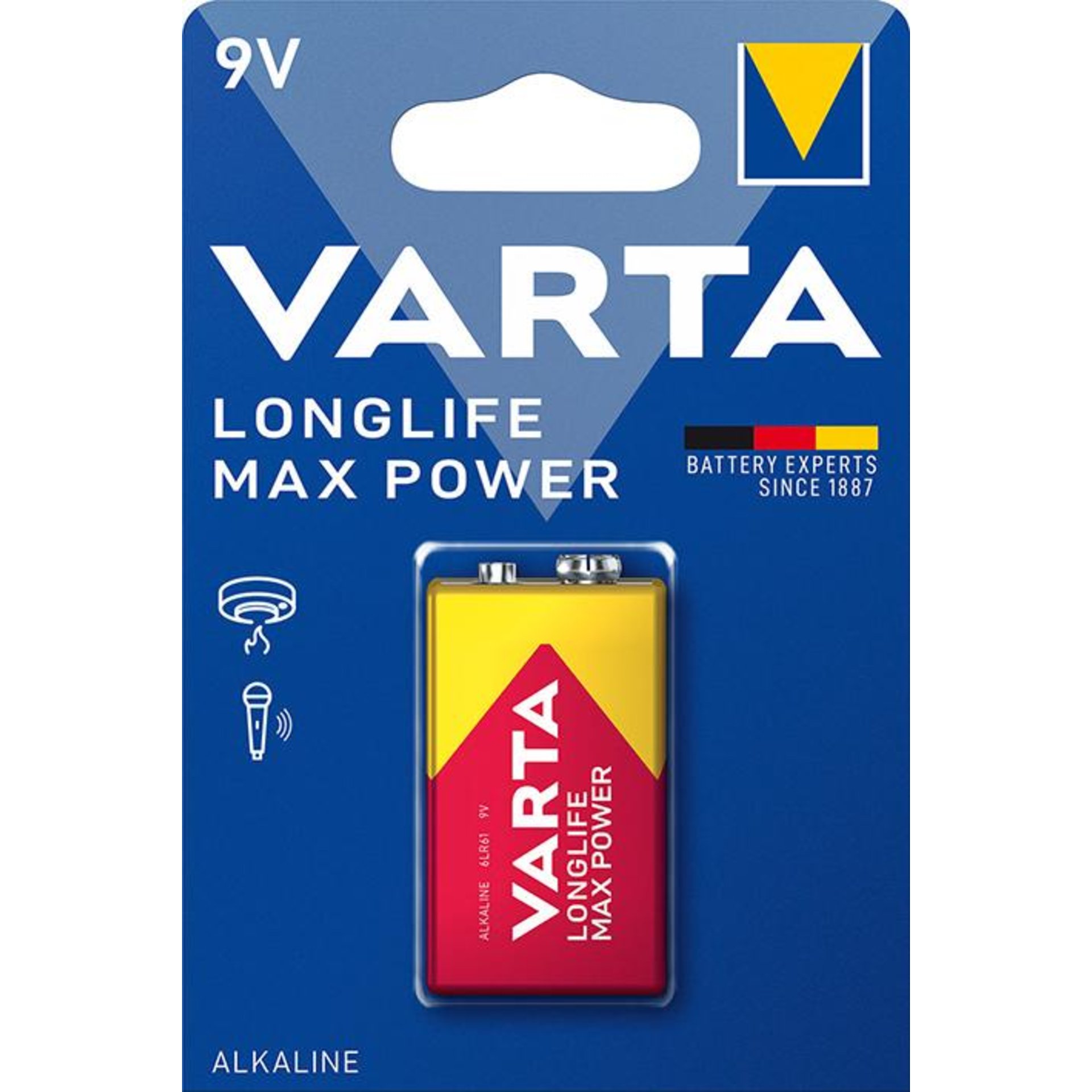 Batterie MAX TECH 9V-Block Blister a 1 Stück VARTA
