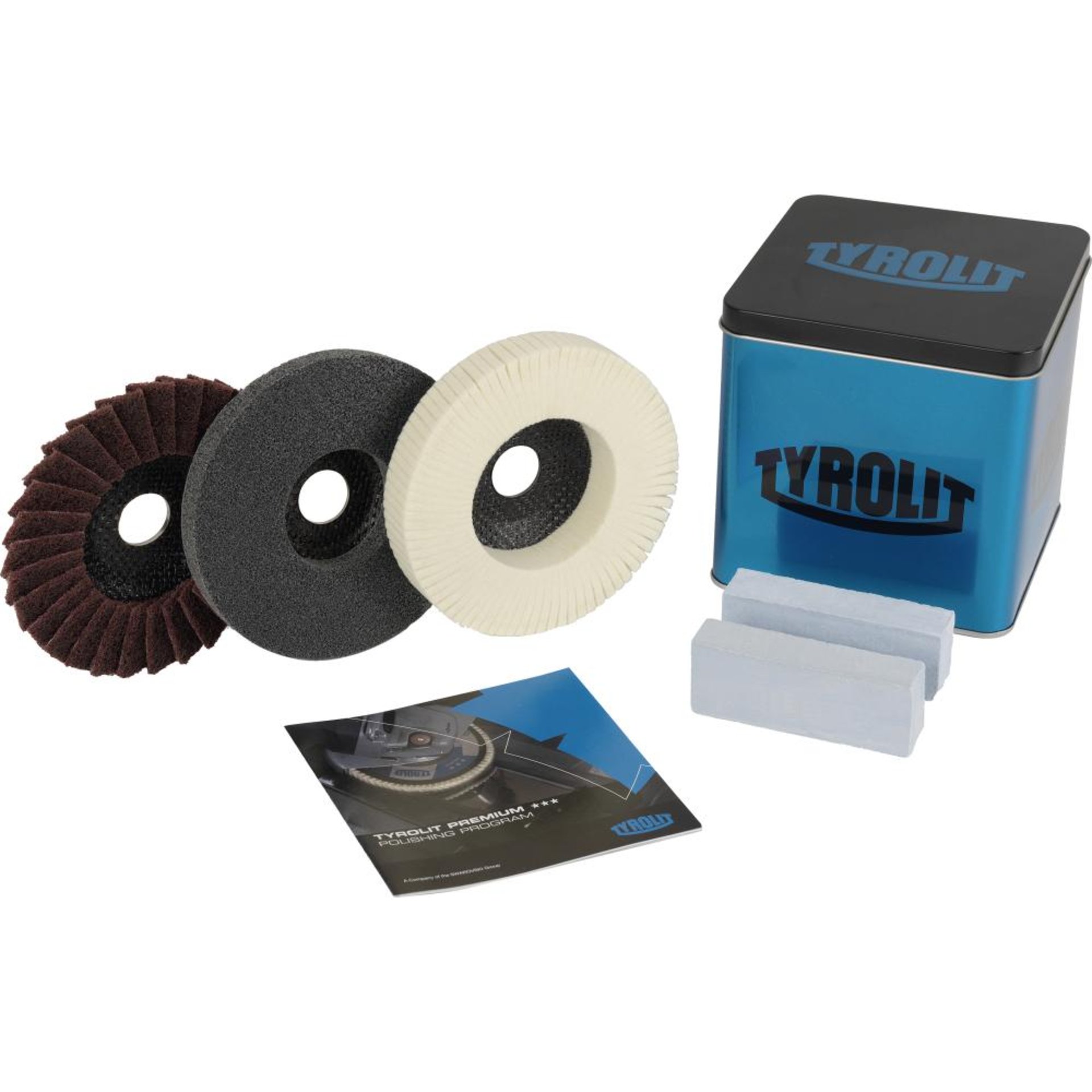 Polierset 5tlg., Scheiben Ø125mm Stahl, INOX, ALU Tyrolit