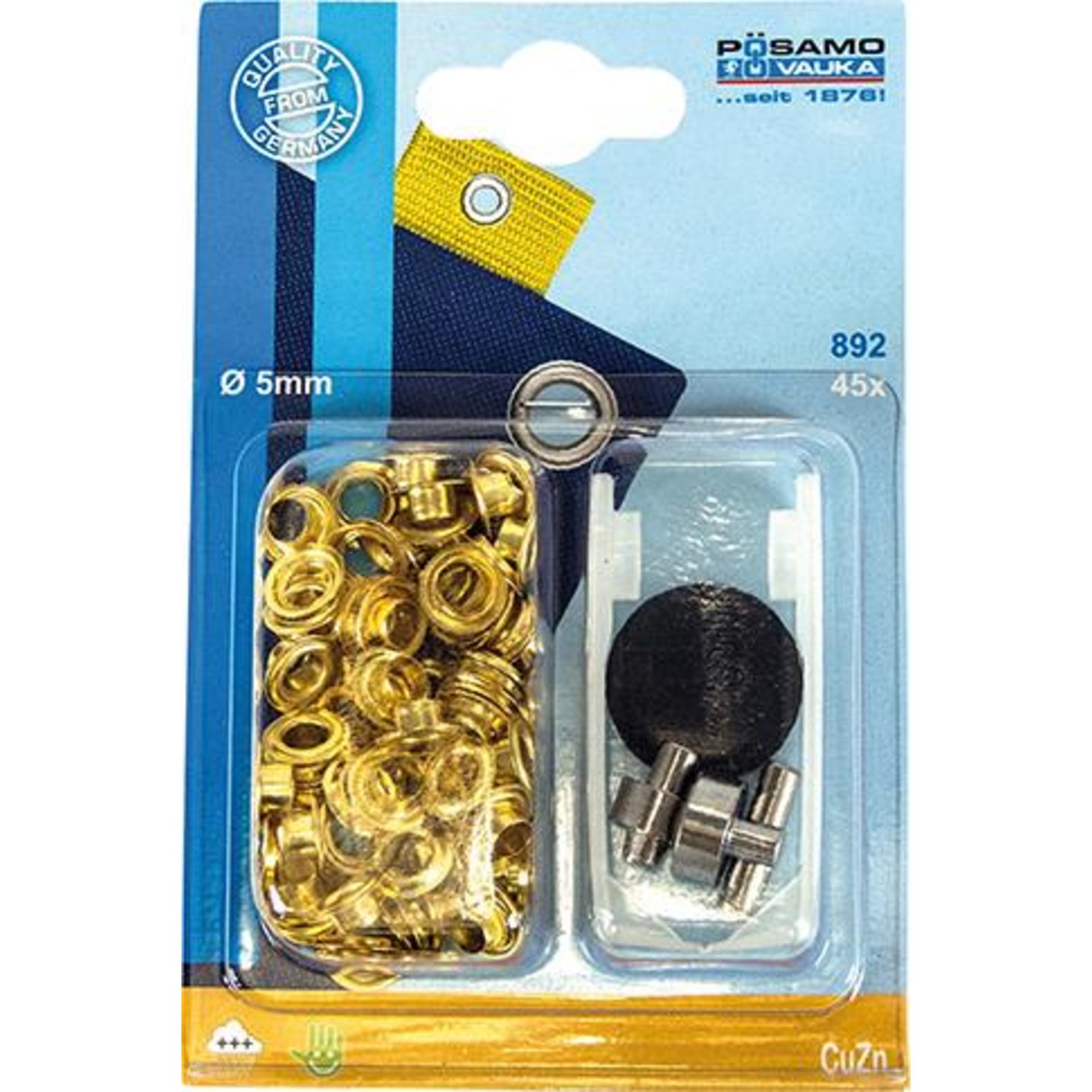 Öse + Scheibe, 5 mm (Innendurchmesser)