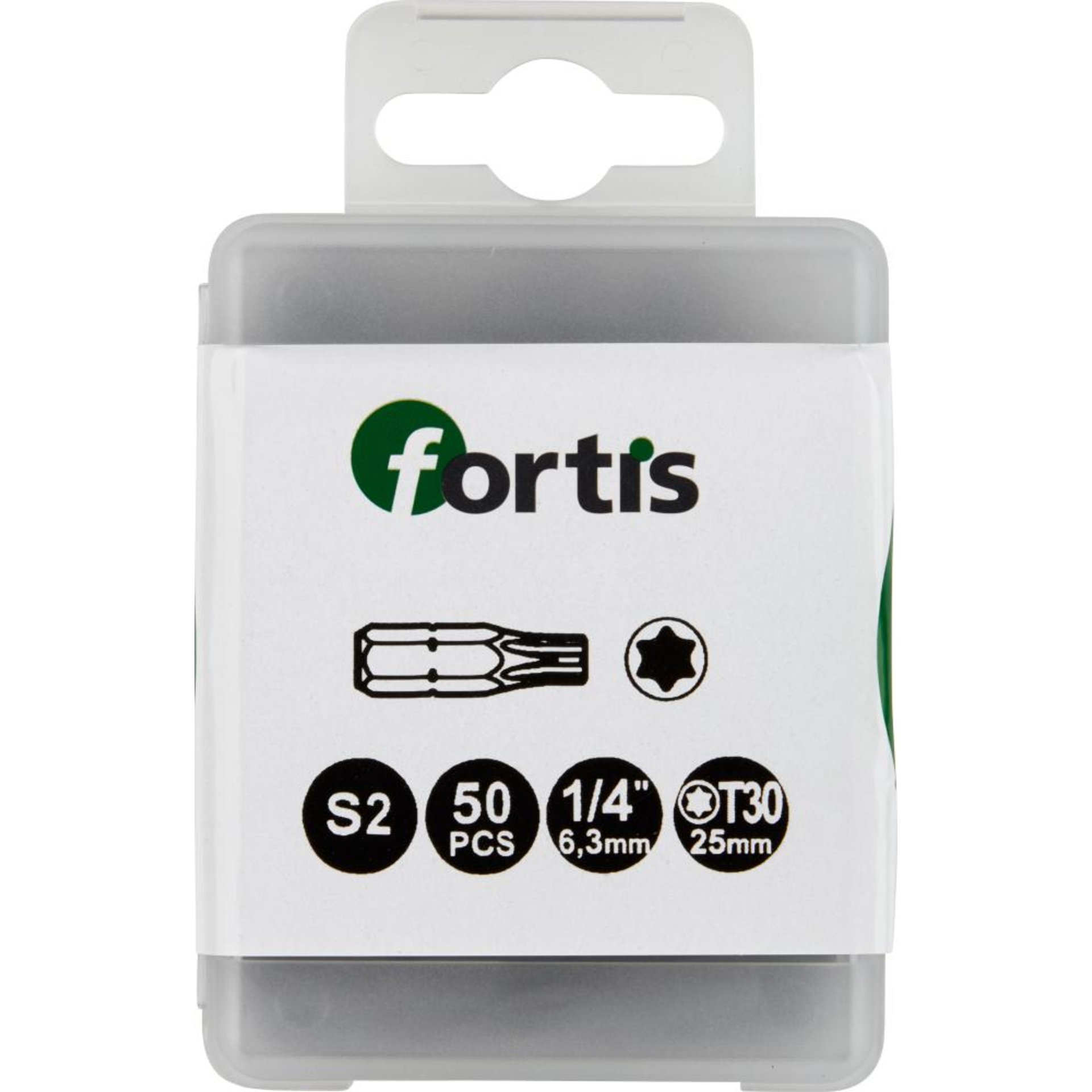 Bit zähhart 1/4" DIN3126 C6,3 T30x25mm 50er Pack FORTIS