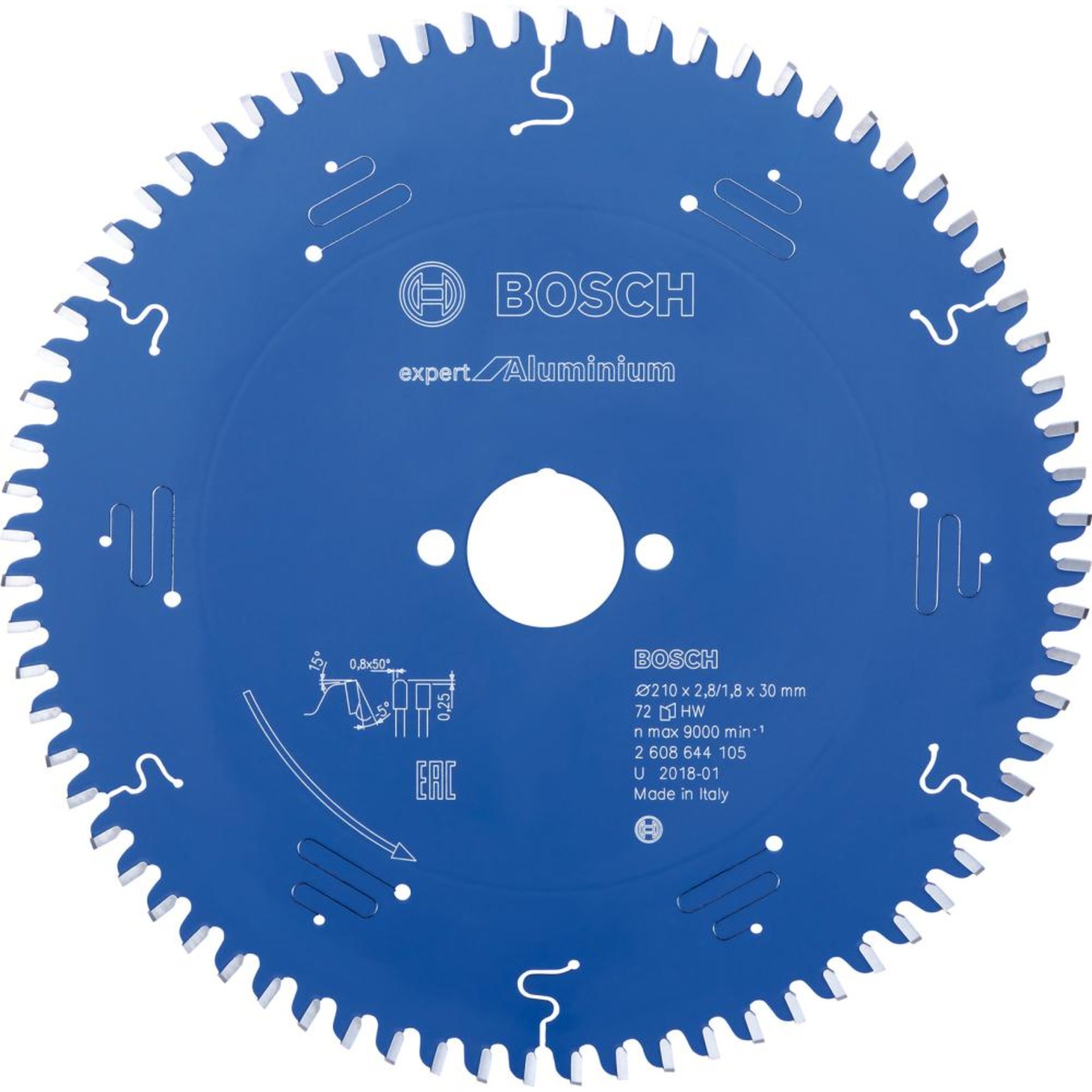 HM-Kreissägeblatt 210x2,8/1,8x30 72Z Bosch VE à 1 Stück Expert for Aluminium