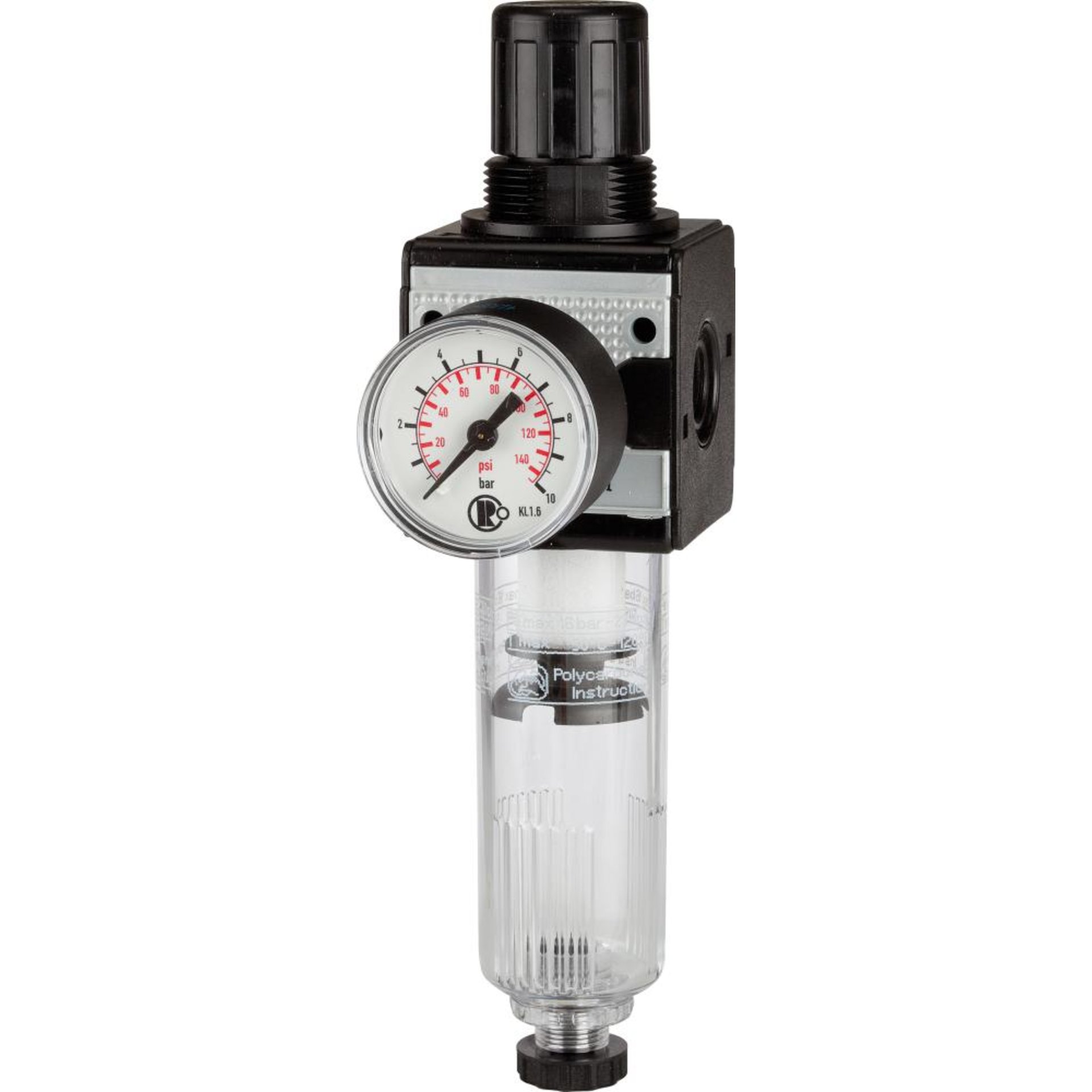 Filterregler, Serie multifix, mit Polycarbonatbehälter und Manometer
