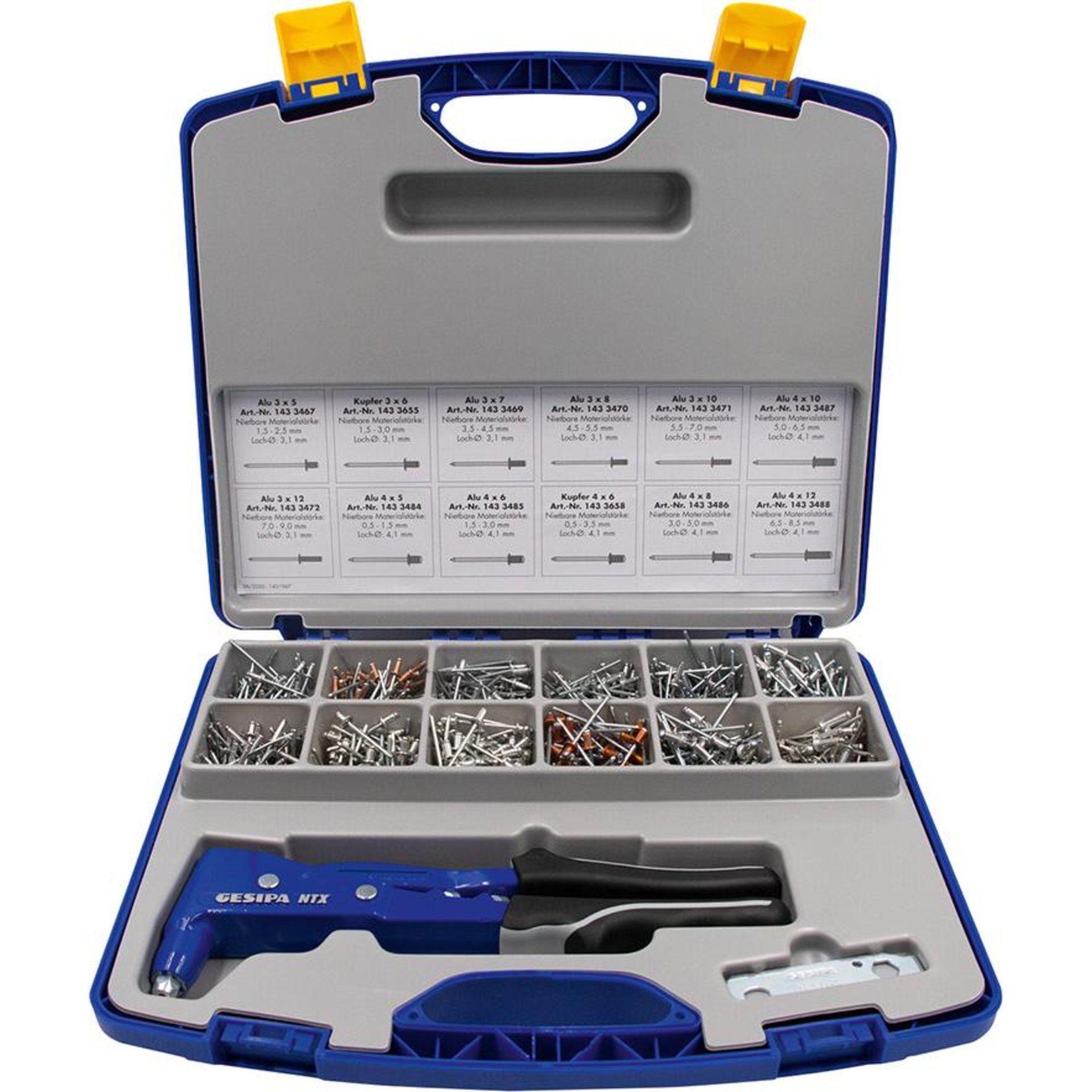 Blindnietgarnitur Nietboxmit Handnietzange NTX 941-teilig GESIPA