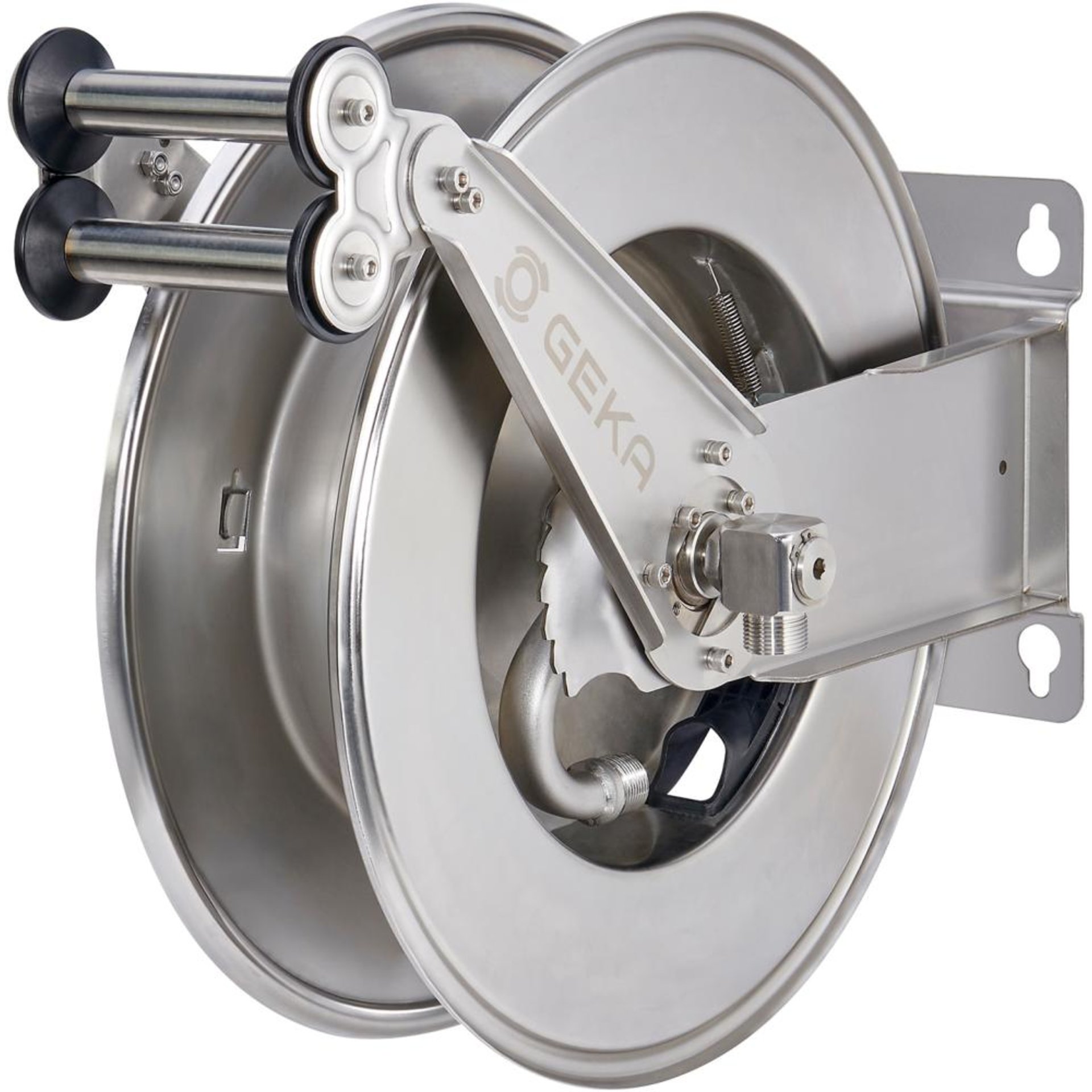 Schlauchaufroller EA15, Edelstahl, für 25m 1/2" / 15m 3/4"