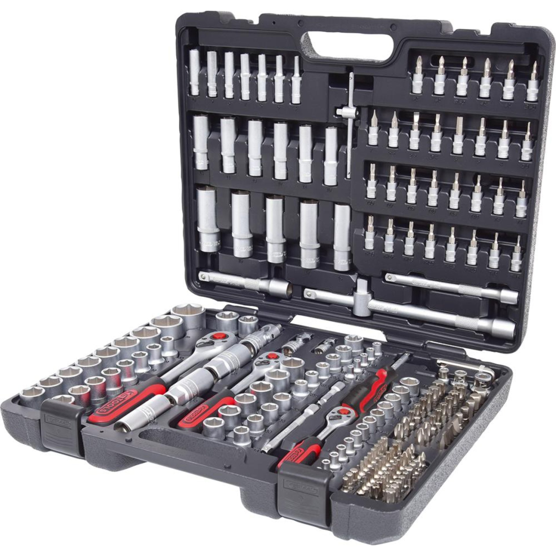 Steckschlüssel-Garnitur 1/4"+3/8"+1/2" 195-teilig KS Tools