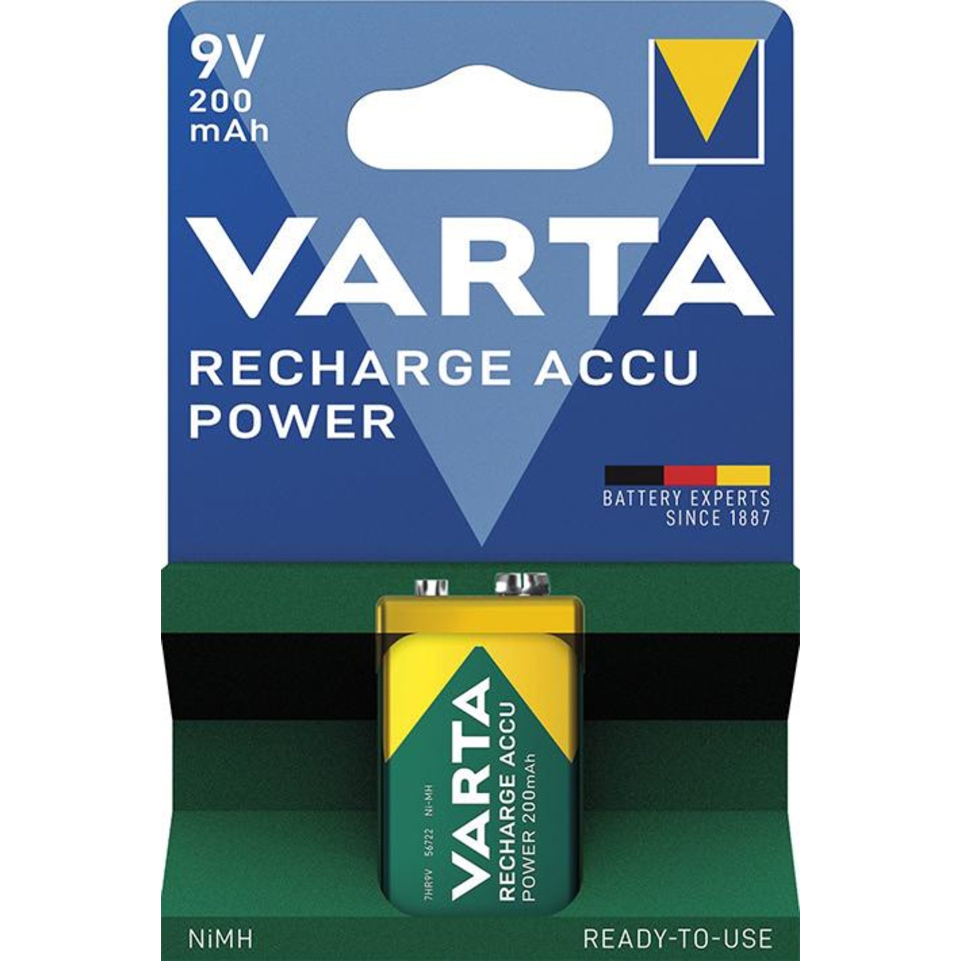 Batterie RECHARGEABLE Akku E-Block 9V 200mAh VARTA