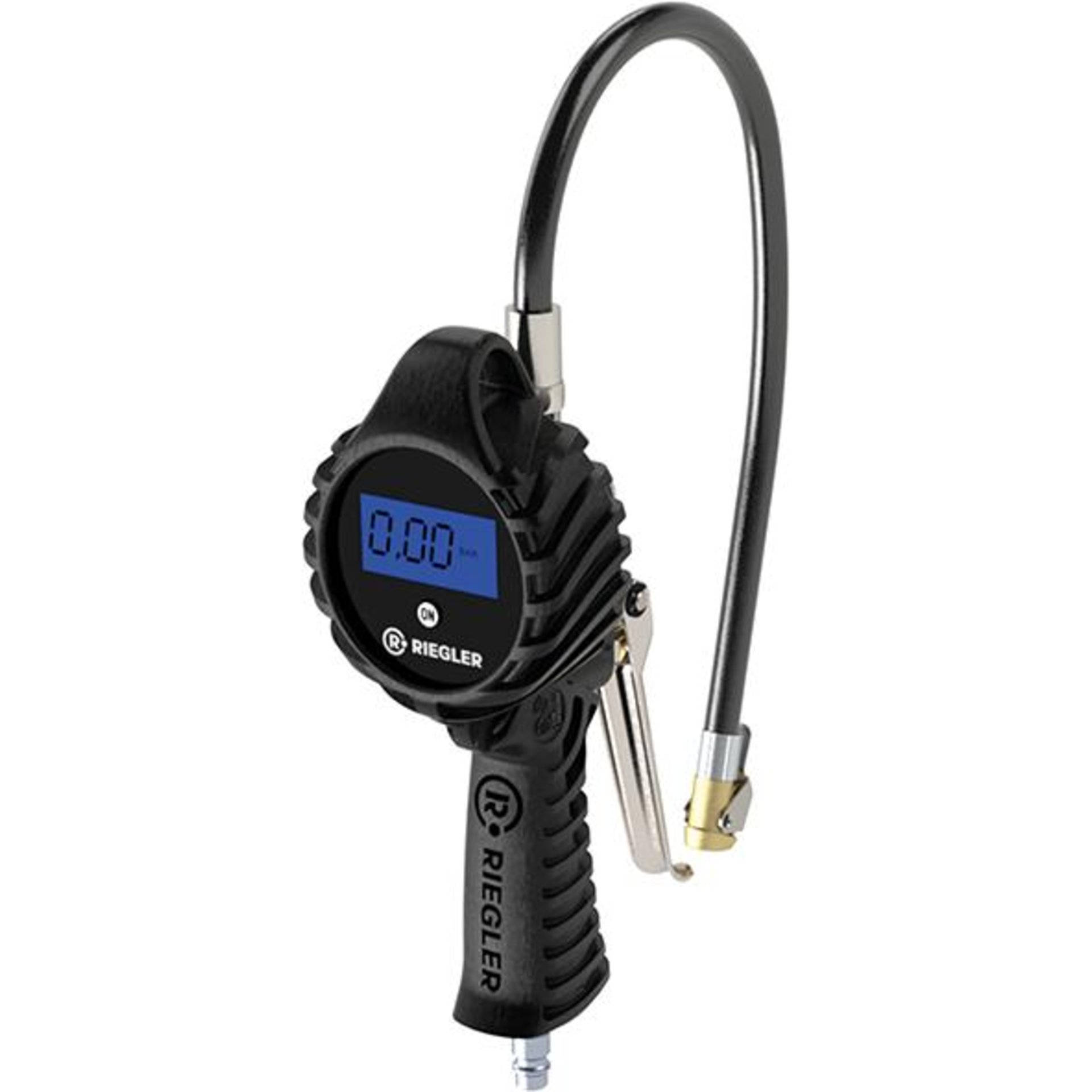 Hand-Reifenfüllmesser mitMomentstecker, digital, ungeeicht, Manom. Ø80mm, 0-12 bar/175psi, RIEGLER