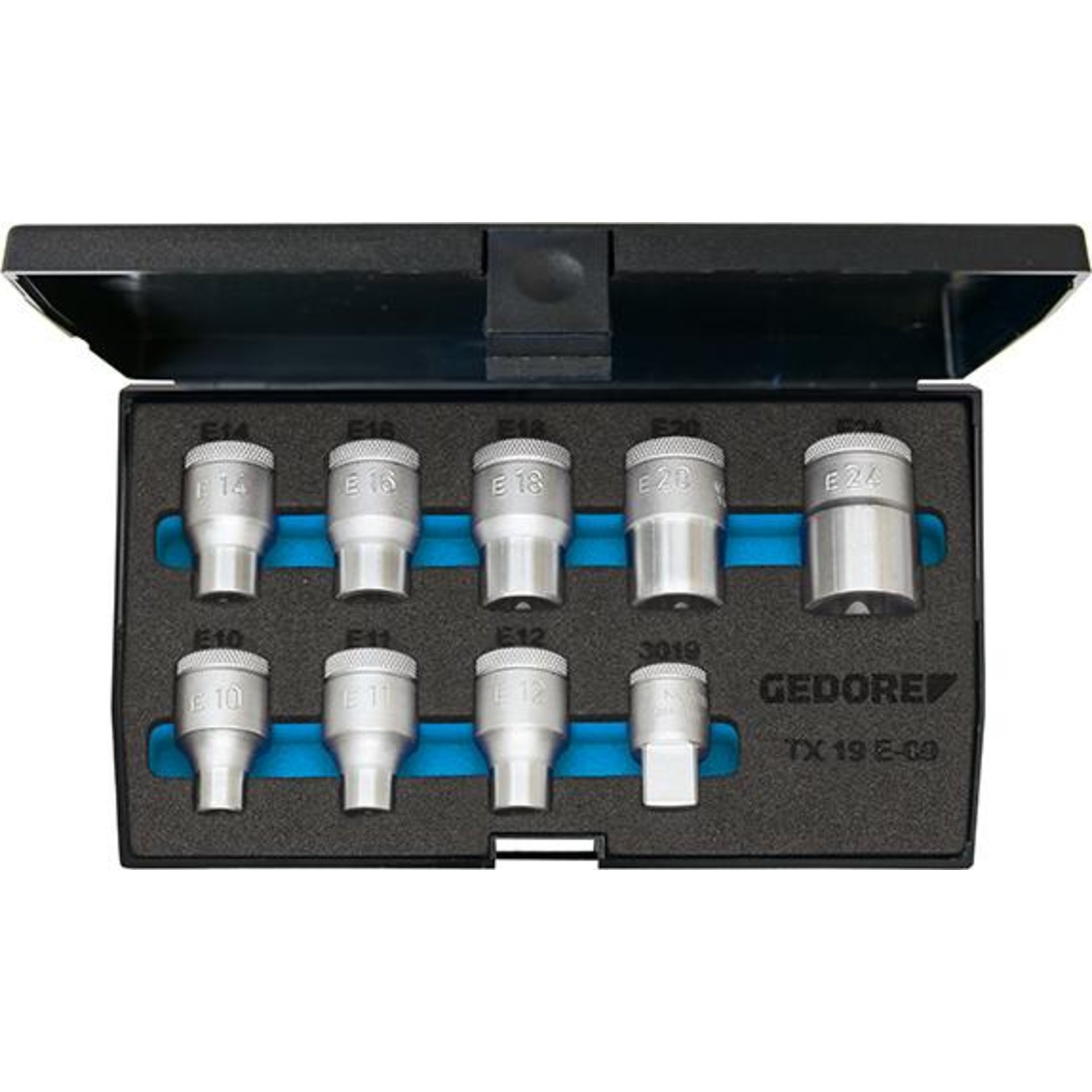 Steckschlüssel-Satz 1/2" E10 bis E24 9-teilig Gedore