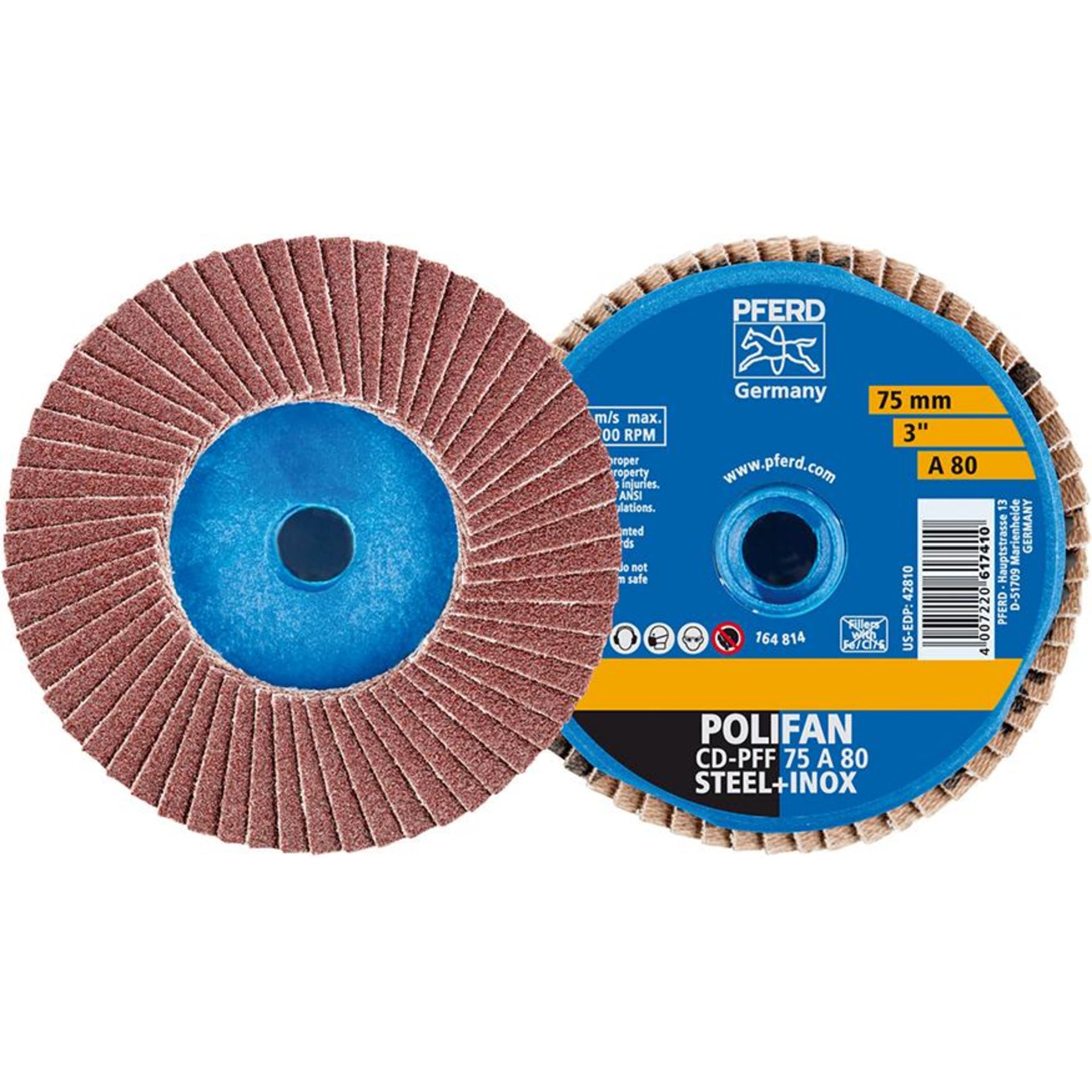 Mini-Polifan COMBIDISC 75mm K 80 Korund Pferd
