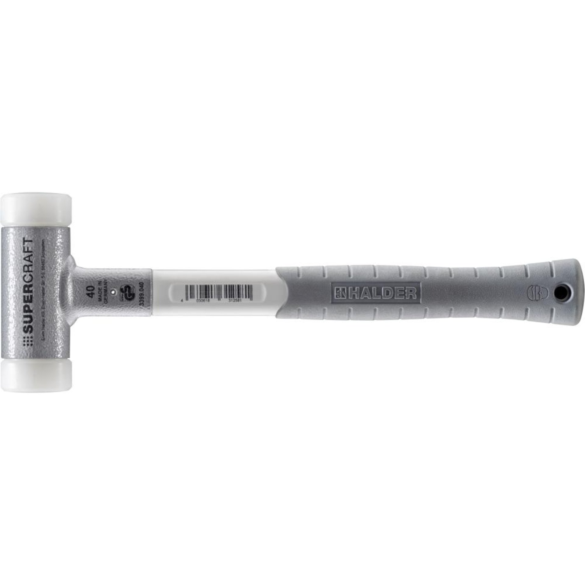 Schonhammer SUPERCRAFT 40mm rückschlagfrei mit 3-Komponentengriff HALDER