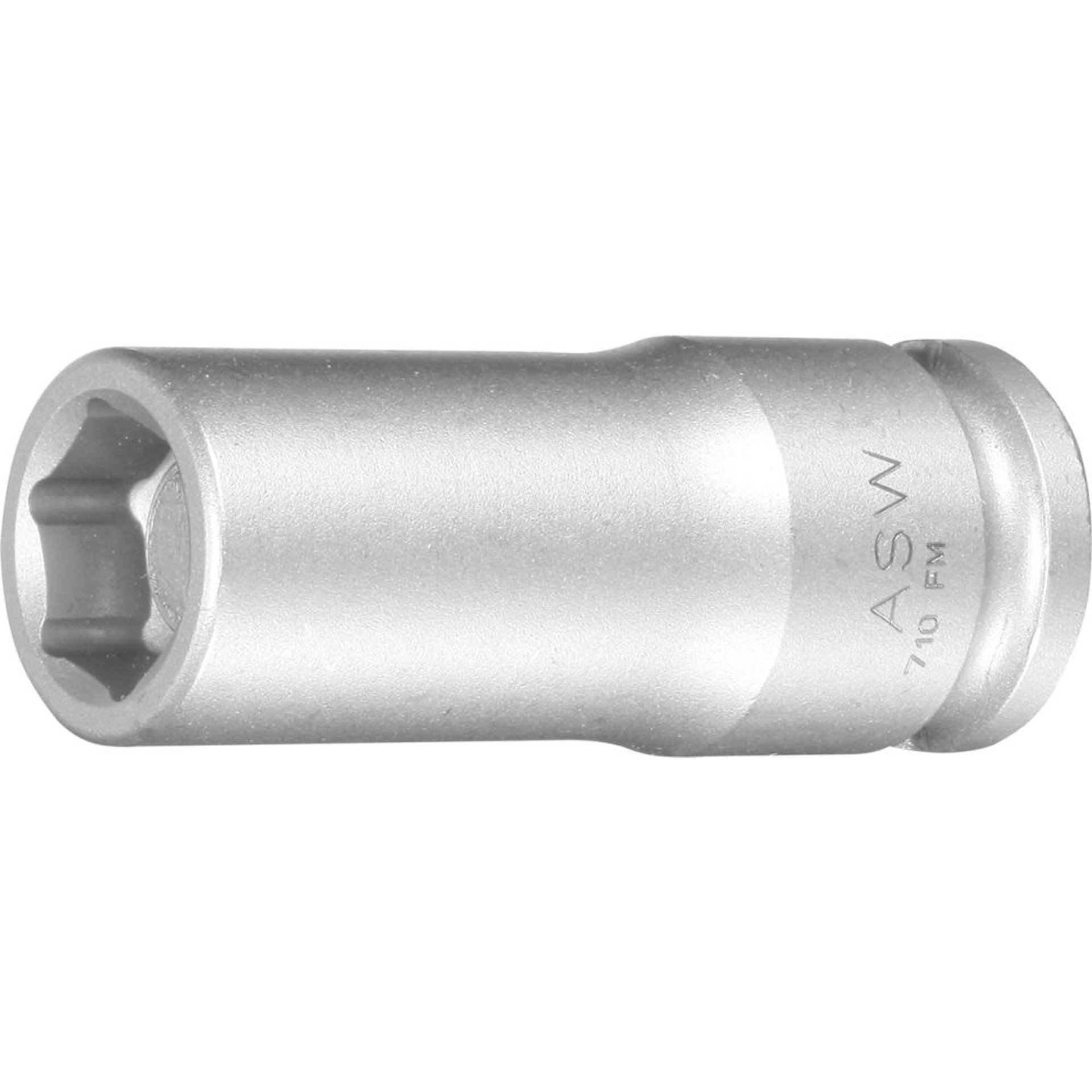 Kraft- Steckschlüsseleinsatz lang mit Federmagnet 3/8"10mm ASW