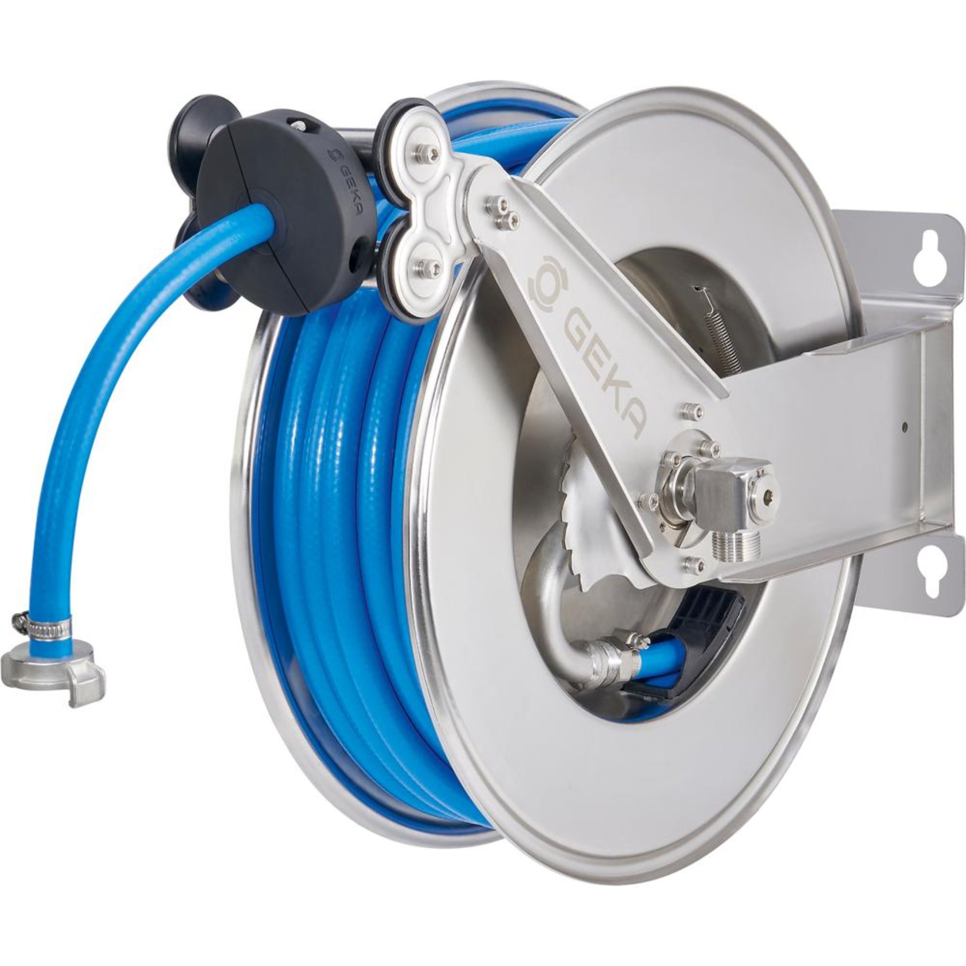 Schlauchaufroller EA15KSKEdelstahl, inkl. 20m DVGW-Schlauch 1/2" & Arm.