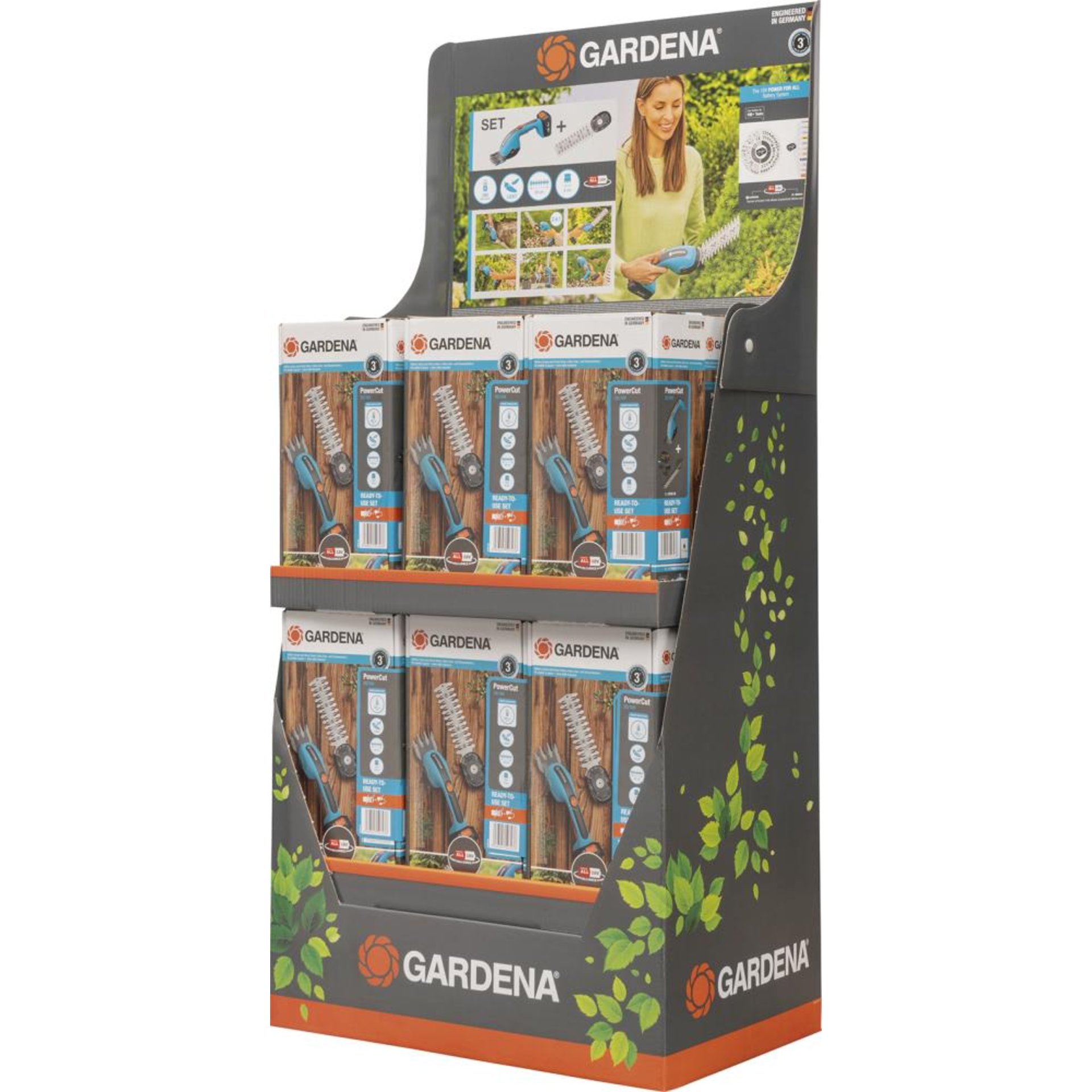 Gras- und Strauchschere PowerCut 20/18V P4A Ready-To-Use Set Display Beschaffungsartikel