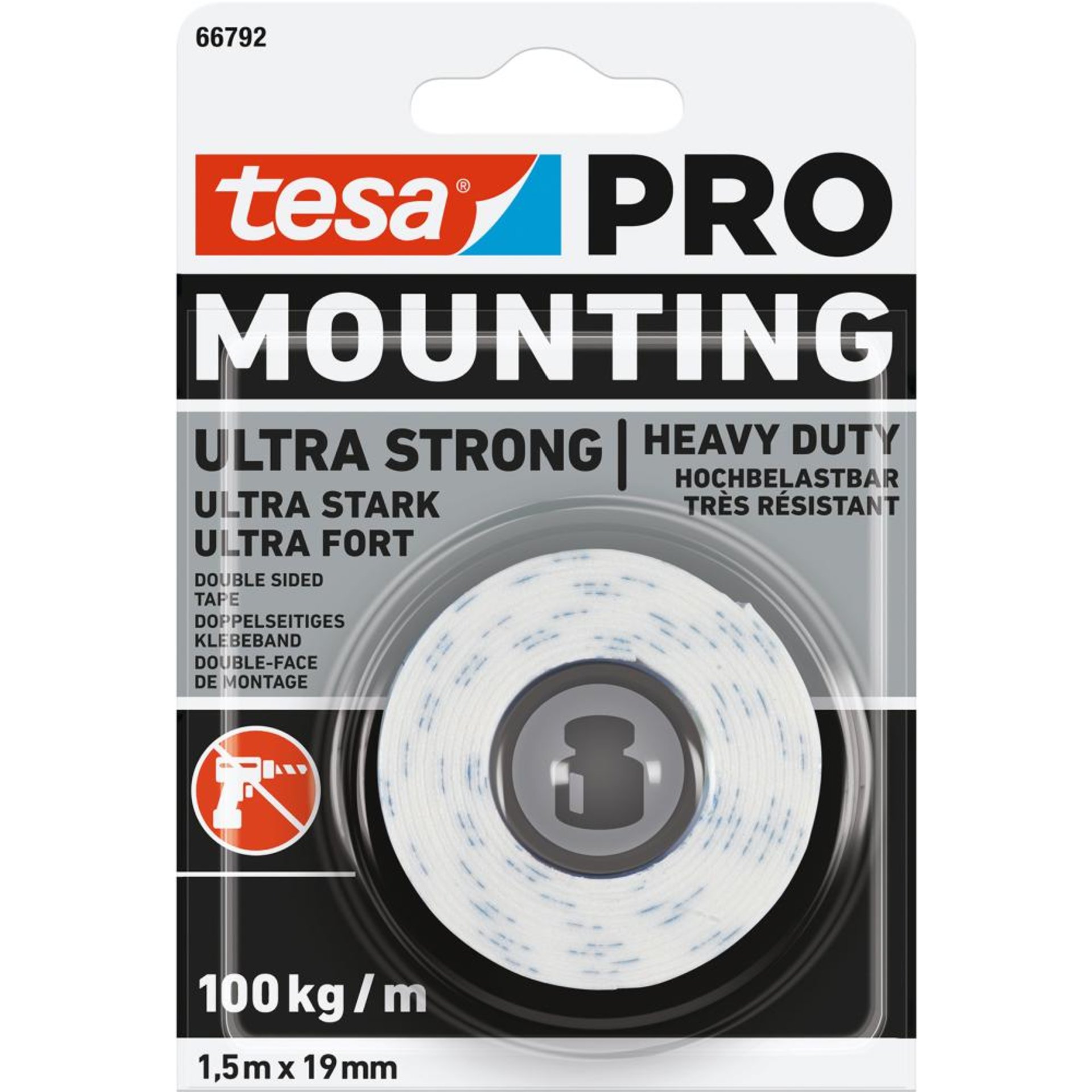 tesa Mounting PRO Ultra Strong,1,5m:19mm 66792-00000-00