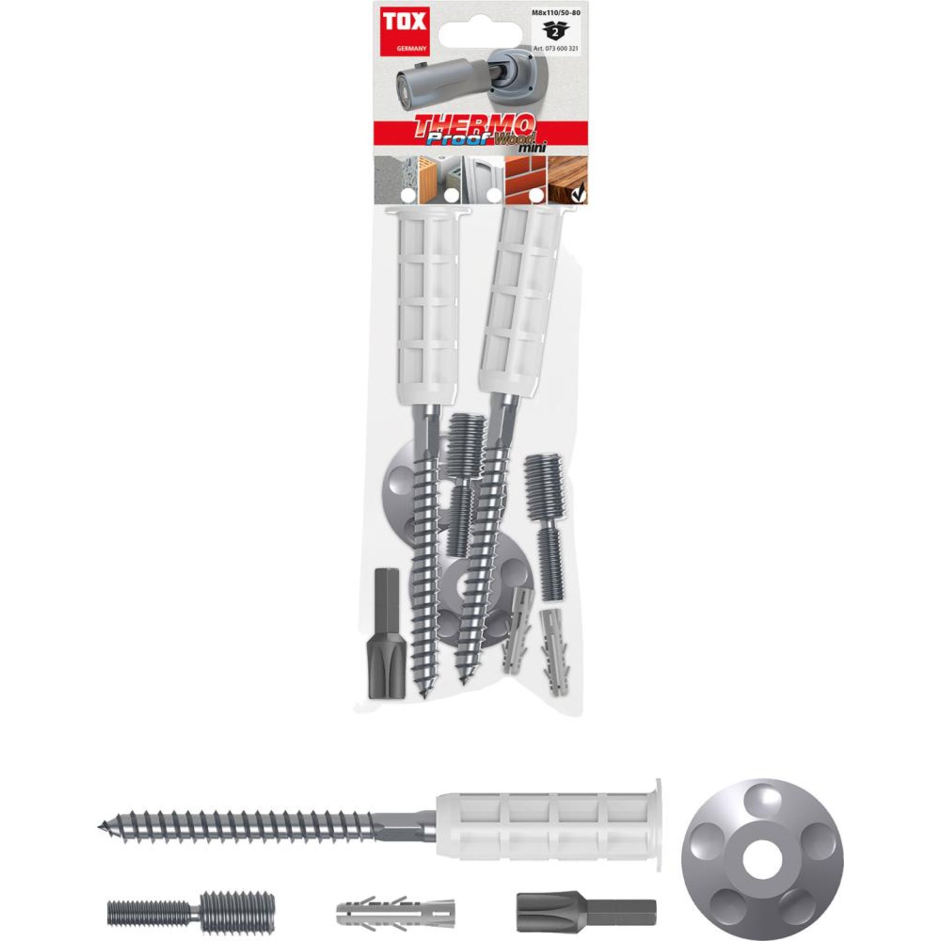TOX Abstandsmont.-System Thermo Proof Wood Mini