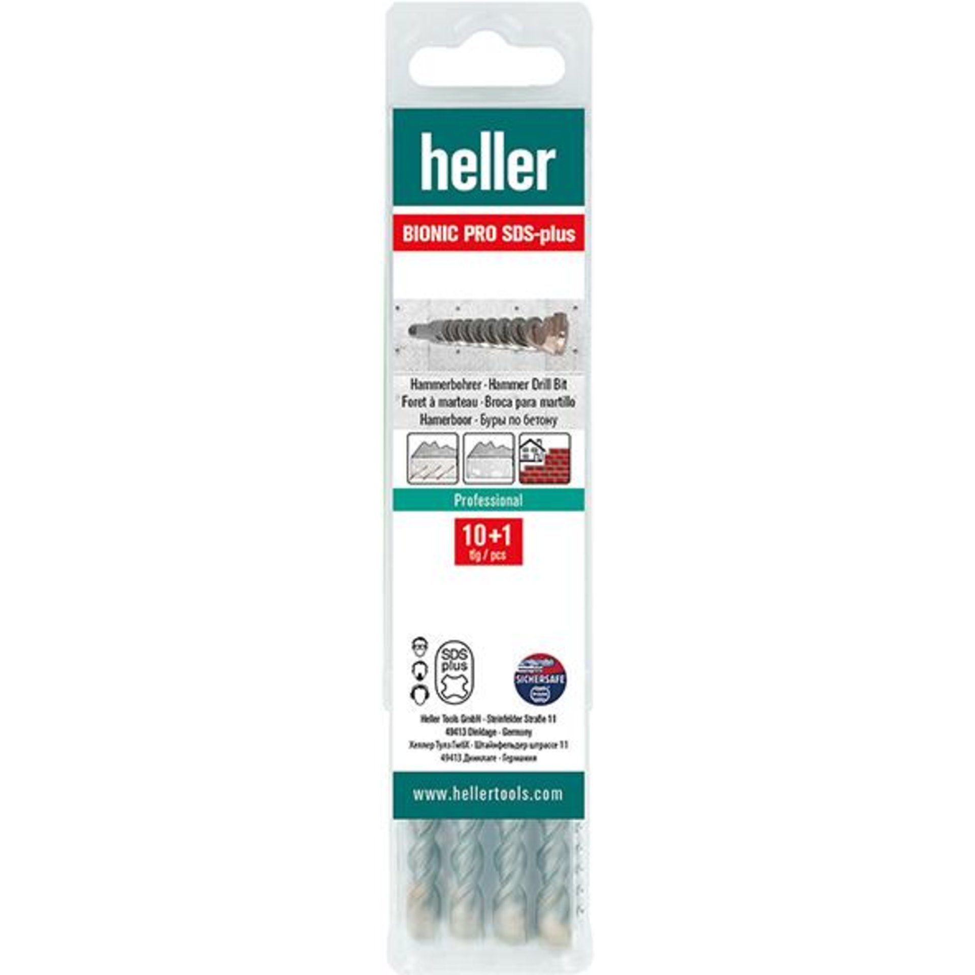 Hammerbohrer SDS-plus Bionic Pro 10x160/100mm 10+1 Multipack heller