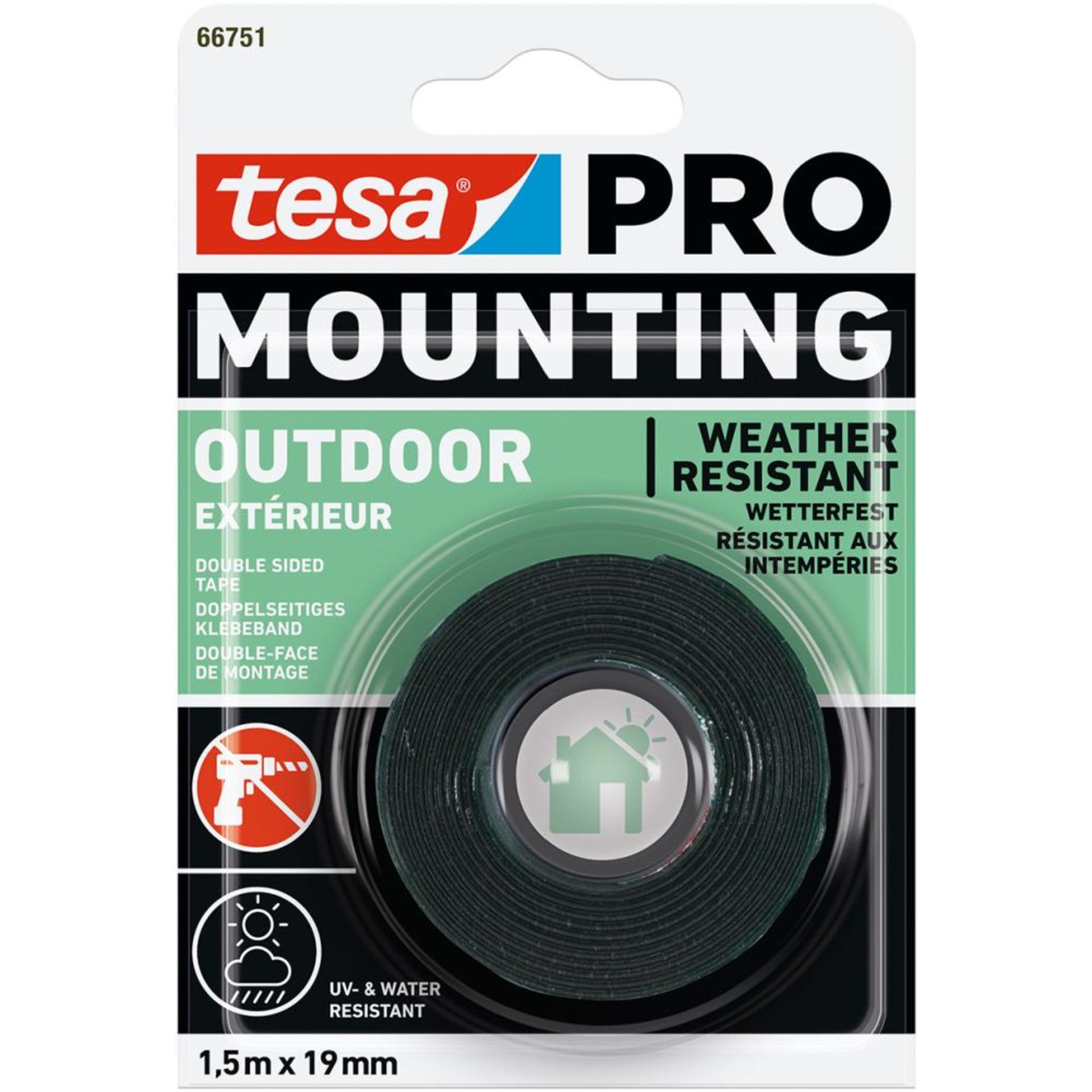 tesa Mounting PRO Outdoor1,5m:19mm 66751-00000-00