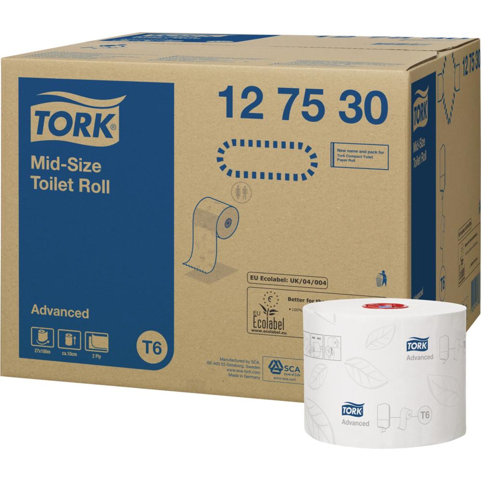 Tork Advanced Toielettenpapier Midi T6 a-lagig
