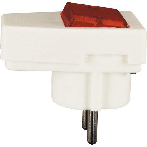 Schuko-Stecker mit Kontroll-Lampe, weiss