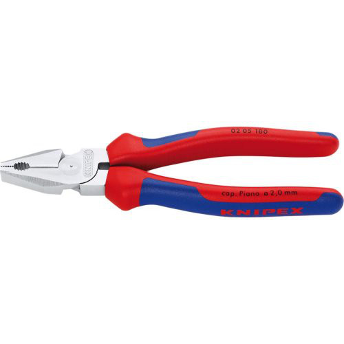 Kraft-Kombinationszange verchromt mit Mehrkomponenten-Griffen 180mm KNIPEX