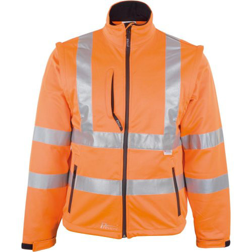 Warnjacke,Softshell, Gr. L, leuchtorange