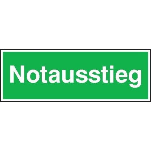 Sicherheitsschild Alu Notausstieg 300x105