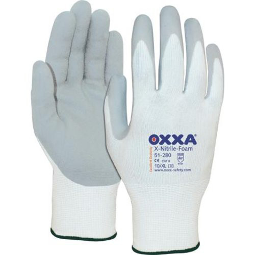 Handsch. Oxxa X-Nitrile- Foam, Gr. 8, weiß/grau