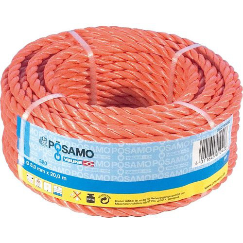 PP-Seil gedr. orange 12,0mmx20m in Ringen