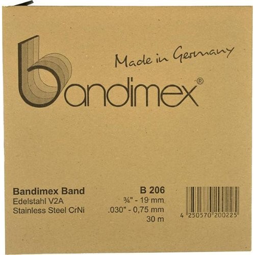 Stahlband 3/4" V2A-Edelstahl, Rolle a 30m Bandimex