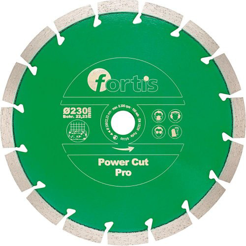 Diamant-Trennscheibe Power Cut Pro Ø 125 mm lasersegmentiert 12 mm Bohrung 22,2 mm FORTIS