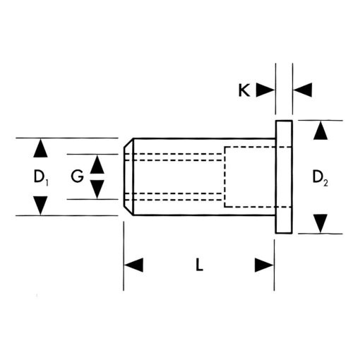 Blindnietmutter a 50Stk.M8x15 mm FORTIS