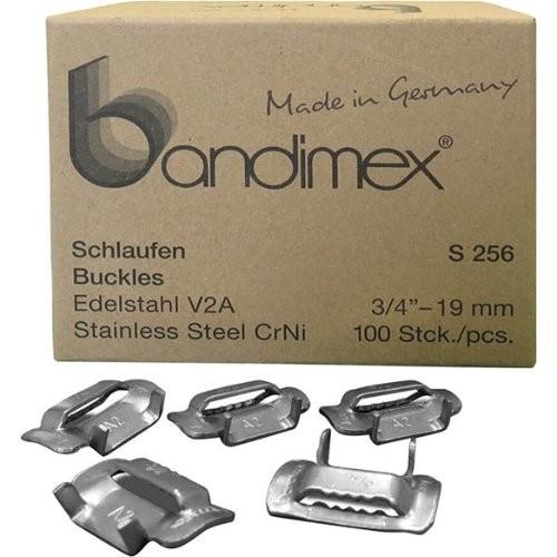 Schlaufen 1/2" V2A-Edelstahl, Pack a 100 Stück Bandimex