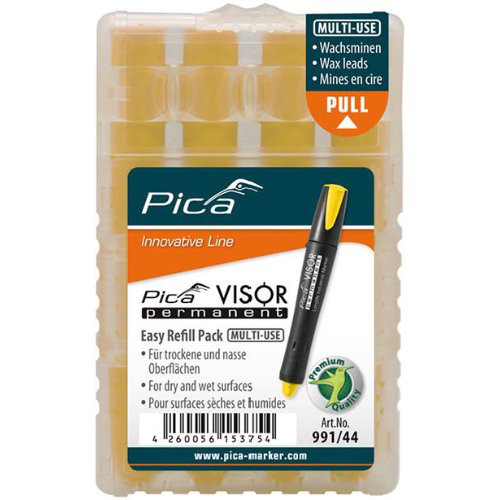 Minen-Set für Permanentmarker VISOR Industrial gelb Pica