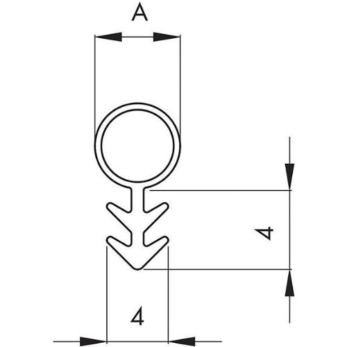 FF-Türanschlagdicht. 25m Tannenzapfen 104 f. 3mm N. z. einfr. SI ws, Ø 4mmSilikon