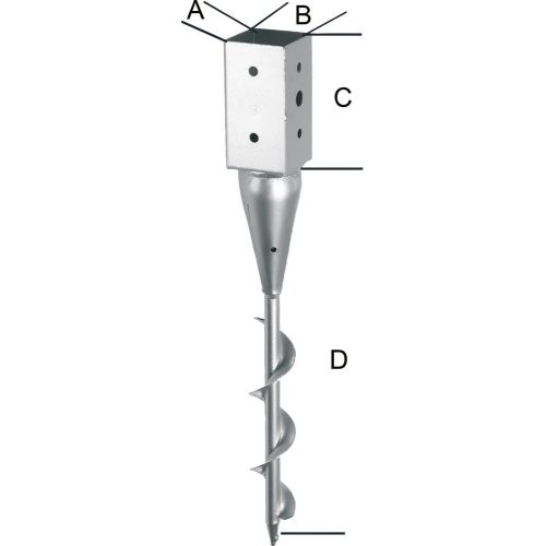 Einschraubbodenhülse tzn 91x650 mm