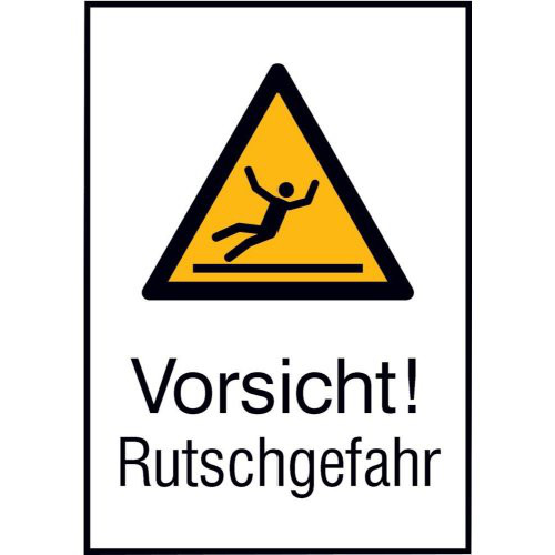 Warnschild Alu gepr Rutschgefahr 262x371