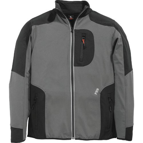 Jersey-Fleecejacke RALF, grau-schwarz, Gr.M