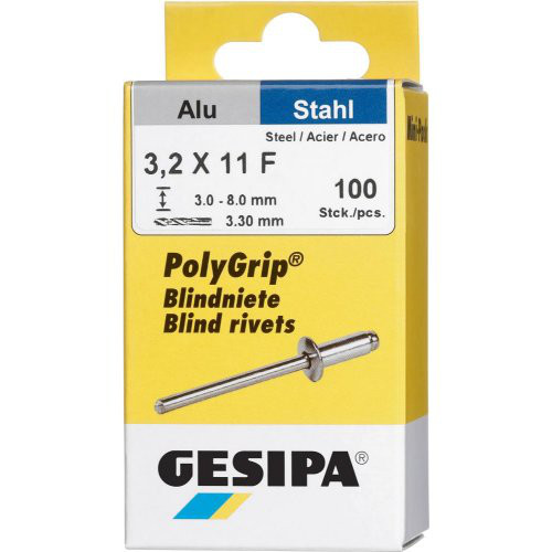 Mini-Pack PolyGrip Alu/Stahl 3,2 x 11 Gesipa