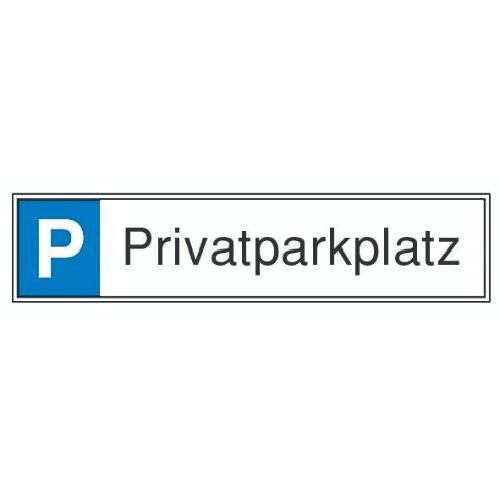 Parkplatzs.Privatpark Aluminium geprägt