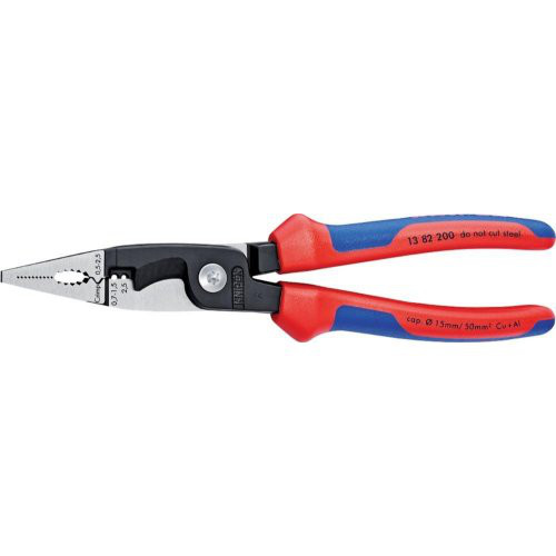 Elektroinstallationszangepoliert mit 2-Komponenten-Griffen 200mm KNIPEX