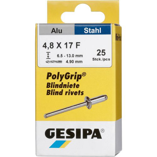 Mini-Pack PolyGrip Alu/Stahl 4,8 x 17 K 16