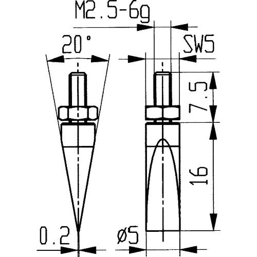 Messeinsatz HM Typ 20/ 5,0mm KÄFER